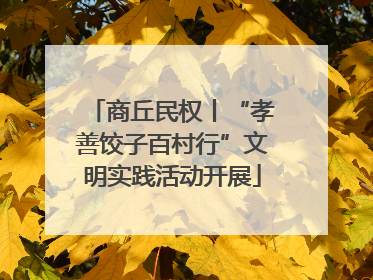 商丘民权丨“孝善饺子百村行”文明实践活动开展