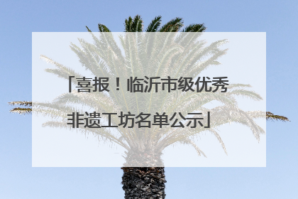喜报！临沂市级优秀非遗工坊名单公示