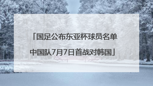 国足公布东亚杯球员名单 中国队7月7日首战对韩国
