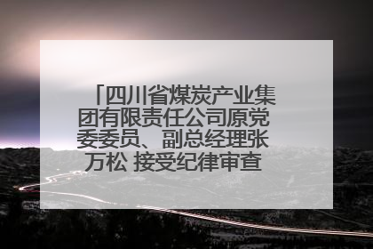 四川省煤炭产业集团有限责任公司原党委委员、副总经理张万松 接受纪律审查和监察调查
