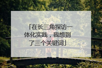 在长三角探访一体化实践，我想到了三个关键词