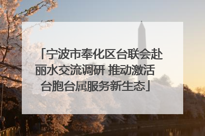 宁波市奉化区台联会赴丽水交流调研 推动激活台胞台属服务新生态
