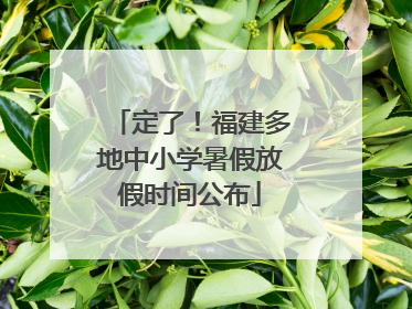 定了！福建多地中小学暑假放假时间公布