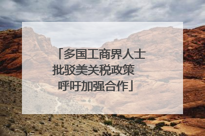 多国工商界人士批驳美关税政策 呼吁加强合作
