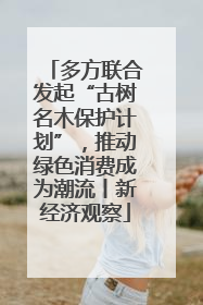 多方联合发起“古树名木保护计划”，推动绿色消费成为潮流丨新经济观察