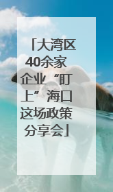 大湾区40余家企业“盯上”海口这场政策分享会