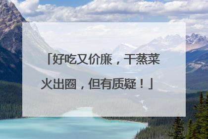 好吃又价廉，干蒸菜火出圈，但有质疑！