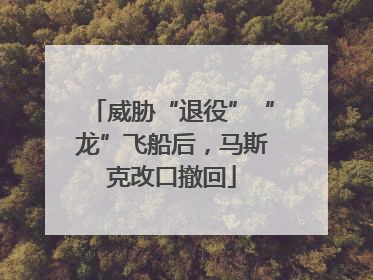 威胁“退役”“龙”飞船后，马斯克改口撤回