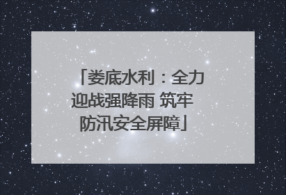 娄底水利：全力迎战强降雨 筑牢防汛安全屏障