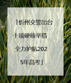 忻州交警出台十项硬核举措 全力护航2025年高考