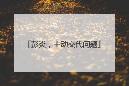 彭炎，主动交代问题