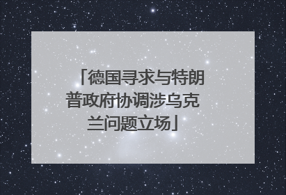 德国寻求与特朗普政府协调涉乌克兰问题立场