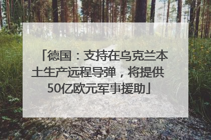 德国：支持在乌克兰本土生产远程导弹，将提供50亿欧元军事援助
