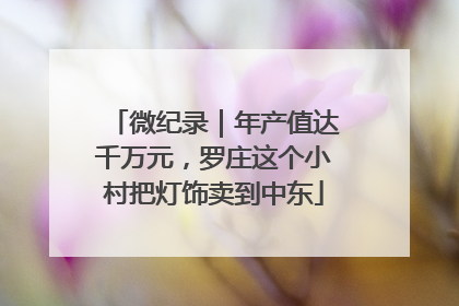 微纪录｜年产值达千万元，罗庄这个小村把灯饰卖到中东