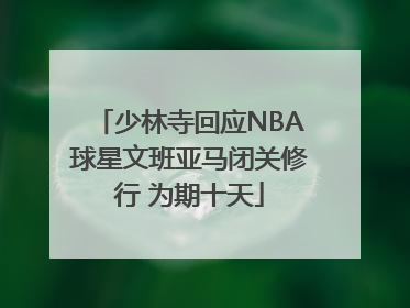 少林寺回应NBA球星文班亚马闭关修行 为期十天