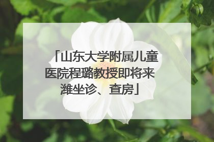 山东大学附属儿童医院程璐教授即将来潍坐诊、查房