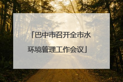 巴中市召开全市水环境管理工作会议