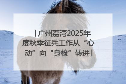 广州荔湾2025年度秋季征兵工作从“心动”向“身检”转进