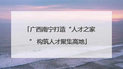 广西南宁打造“人才之家” 构筑人才聚集高地