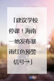 建议学校停课！海南一地发布暴雨红色预警信号→