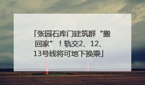张园石库门建筑群“搬回家”！轨交2、12、13号线将可地下换乘