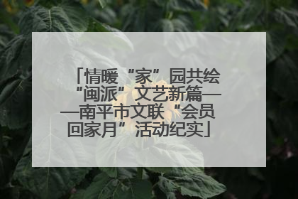 情暖“家”园共绘“闽派”文艺新篇——南平市文联“会员回家月”活动纪实