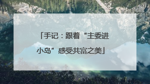 手记：跟着“主委进小岛”感受共富之美