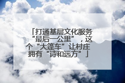 打通基层文化服务“最后一公里”，这个“大篷车”让村庄拥有“诗和远方”