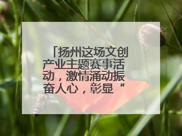 扬州这场文创产业主题赛事活动，激情涌动振奋人心，彰显“青春力量”