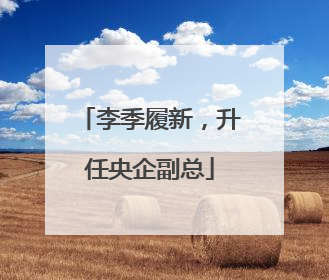 李季履新，升任央企副总