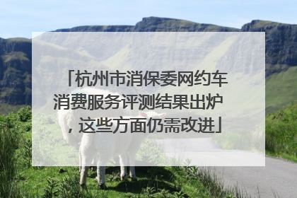 杭州市消保委网约车消费服务评测结果出炉，这些方面仍需改进