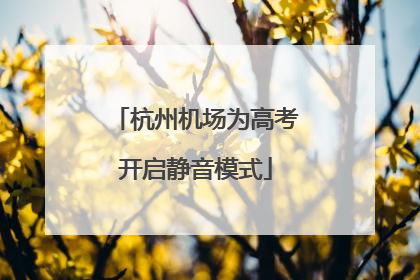 杭州机场为高考开启静音模式