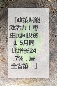 政策赋能激活力！枣庄民间投资1-5月同比增长24.7%，居全省第二