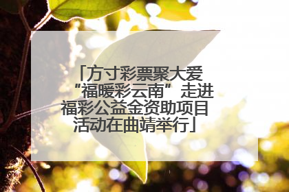 方寸彩票聚大爱 “福暖彩云南”走进福彩公益金资助项目活动在曲靖举行