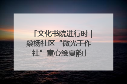 文化书院进行时｜桑杨社区“微光手作社”童心绘夏韵