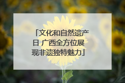 文化和自然遗产日 广西全方位展现非遗独特魅力
