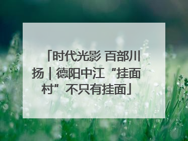 时代光影 百部川扬｜德阳中江“挂面村”不只有挂面
