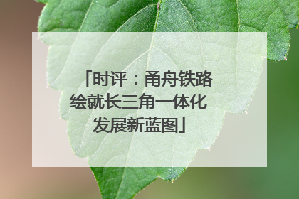 时评：甬舟铁路绘就长三角一体化发展新蓝图