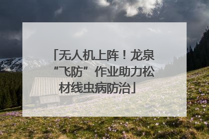 无人机上阵！龙泉“飞防”作业助力松材线虫病防治