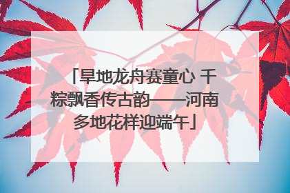 旱地龙舟赛童心 千粽飘香传古韵——河南多地花样迎端午