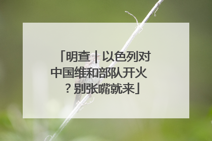 明查｜以色列对中国维和部队开火？别张嘴就来
