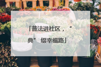 普法进社区，“典” 缀幸福路