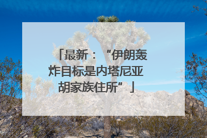 最新：“伊朗轰炸目标是内塔尼亚胡家族住所”