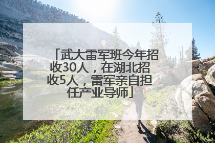 武大雷军班今年招收30人，在湖北招收5人，雷军亲自担任产业导师