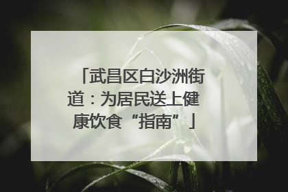 武昌区白沙洲街道：为居民送上健康饮食“指南”