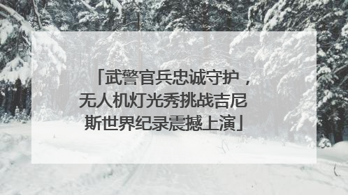 武警官兵忠诚守护，无人机灯光秀挑战吉尼斯世界纪录震撼上演