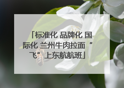 标准化 品牌化 国际化 兰州牛肉拉面“飞”上东航航班