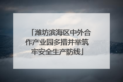 潍坊滨海区中外合作产业园多措并举筑牢安全生产防线
