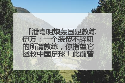 潘粤明炮轰国足教练伊万：一个装傻不辞职的所谓教练，你指望它拯救中国足球！此前曾多次发文评价国足