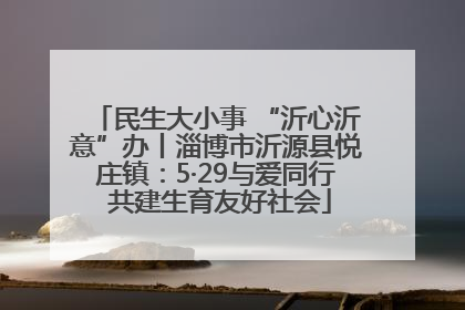 民生大小事 “沂心沂意”办丨淄博市沂源县悦庄镇：5·29与爱同行 共建生育友好社会